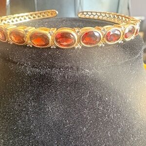 Vintage Garnet Cuff Bracelet